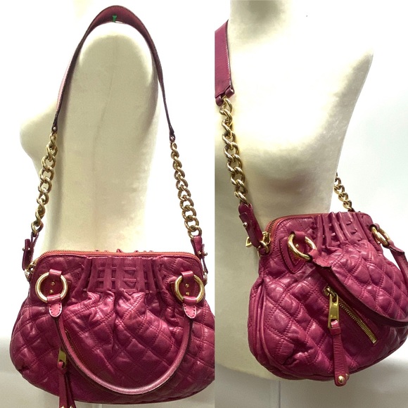 MARC JACOBS Leather Quilted Small Cecilia in Fuchsia. Made in Italy. Authentic. - Picture 16 of 17